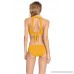 Robin Piccone Women's Luca Keyhole Barbell High Neck Bikini Top Mustard B074Q8PWGR